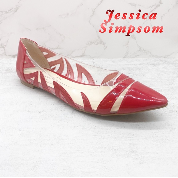 Jessica Simpson- Red and Clear Flats 8.5 - Picture 1 of 8